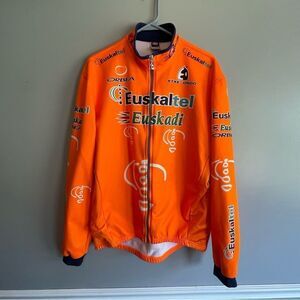 Etxeondo Cycling jacket full zip Jersey Men’s size 2XL XXL orange long sleeve